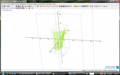 Sector of the LXe PET prorotype simulated with Opera3D